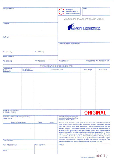 Bill of Lading