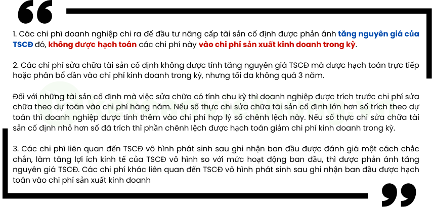 Về đầu tư nâng cấp, sửa chữa tài sản cố định