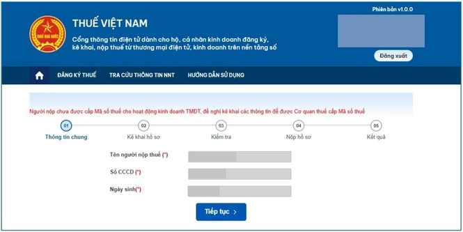 Cách đăng ký mã số thuế đuôi 888 cho hộ kinh doanh online2